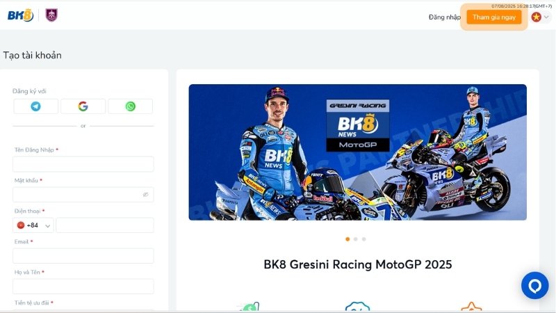 Đăng ký BK8 - Mở khóa các tiện ích tại nhà cái số 1 châu Á 9 Đăng ký ngay ở website/ứng dụng nhà cái